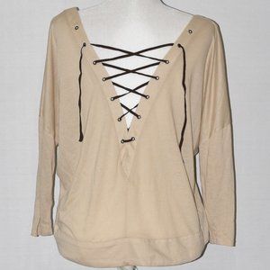 ARYN K Lace Up Top S M